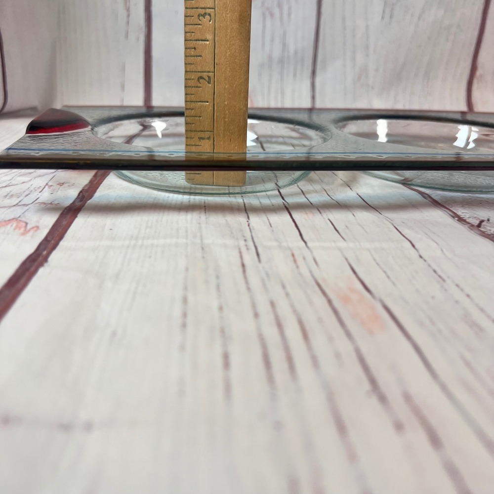 Pier 1 Imports Striped Glass Dessert Dish Set w/ Lids Serving Tray Discontinued. - Picture 6 of 6